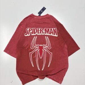 Acid Washed Drop Shoulder T Shirts (RED)