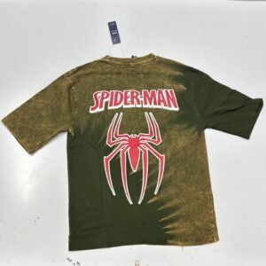 Acid Washed Drop Shoulder T Shirts (Green)