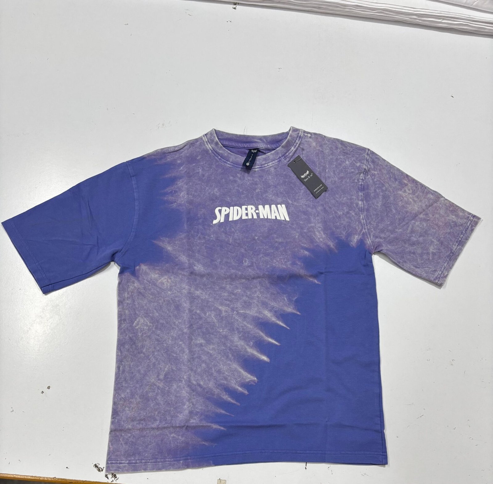Acid Washed Drop Shoulder T Shirts (Blue) - Image 2