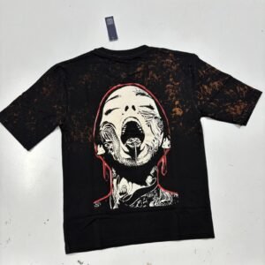 Acid Washed Drop Shoulder T Shirts (Black)