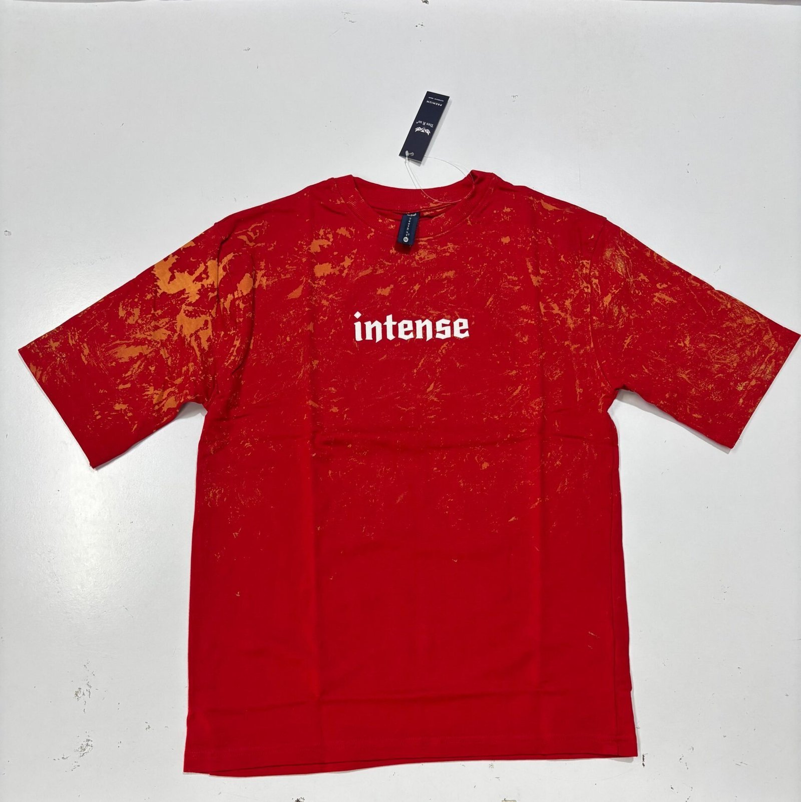 Acid Washed Drop Shoulder T Shirts (RED) - Image 3