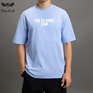 Cotton Drop Shoulder T Shirts (Sky blue)