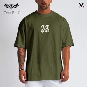 Cotton Drop Shoulder T Shirts (Green)