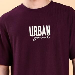 Cotton Drop Shoulder T Shirts (Maroon)